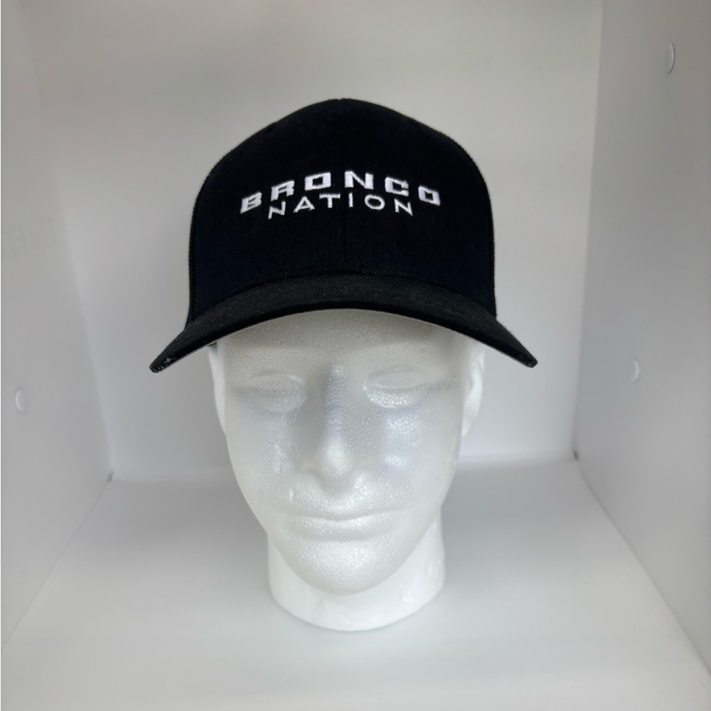 Bronco Nation Black Ballcap Mesh Flex Fit Cap Hat - Black